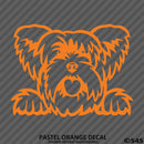 Peeking Yorkshire Terrier Puppy Dog Vinyl Decal - S4S Designs