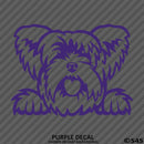 Peeking Yorkshire Terrier Puppy Dog Vinyl Decal - S4S Designs