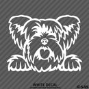 Peeking Yorkshire Terrier Puppy Dog Vinyl Decal - S4S Designs