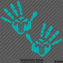 Jeep Punisher Hand Wave Mirror Set Pair Left/Right Vinyl Decal - S4S Designs
