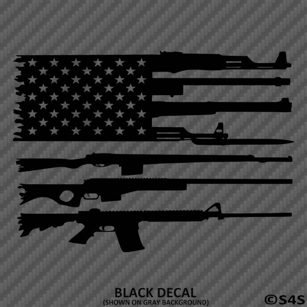 American Flag: Rifles 2A 2nd Amendment Vinyl Decal – S4S Designs