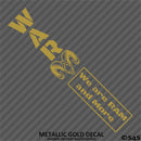 WAR Ram And More Club Vinyl Decal Style 1