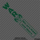 WAR Ram And More Club Vinyl Decal Style 1