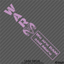 WAR Ram And More Club Vinyl Decal Style 1
