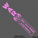 WAR Ram And More Club Vinyl Decal Style 1