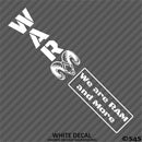 WAR Ram And More Club Vinyl Decal Style 1