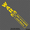 WAR Ram And More Club Vinyl Decal Style 1