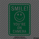 Business Decal: "Smile You're On Camera" Vinyl Decal Style 2