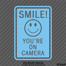 Business Decal: "Smile You're On Camera" Vinyl Decal Style 2