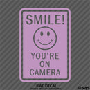 Business Decal: "Smile You're On Camera" Vinyl Decal Style 2