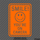 Business Decal: "Smile You're On Camera" Vinyl Decal Style 2