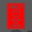 Business Decal: "Smile You're On Camera" Vinyl Decal Style 2