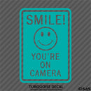 Business Decal: "Smile You're On Camera" Vinyl Decal Style 2