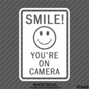 Business Decal: "Smile You're On Camera" Vinyl Decal Style 2