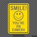 Business Decal: "Smile You're On Camera" Vinyl Decal Style 2