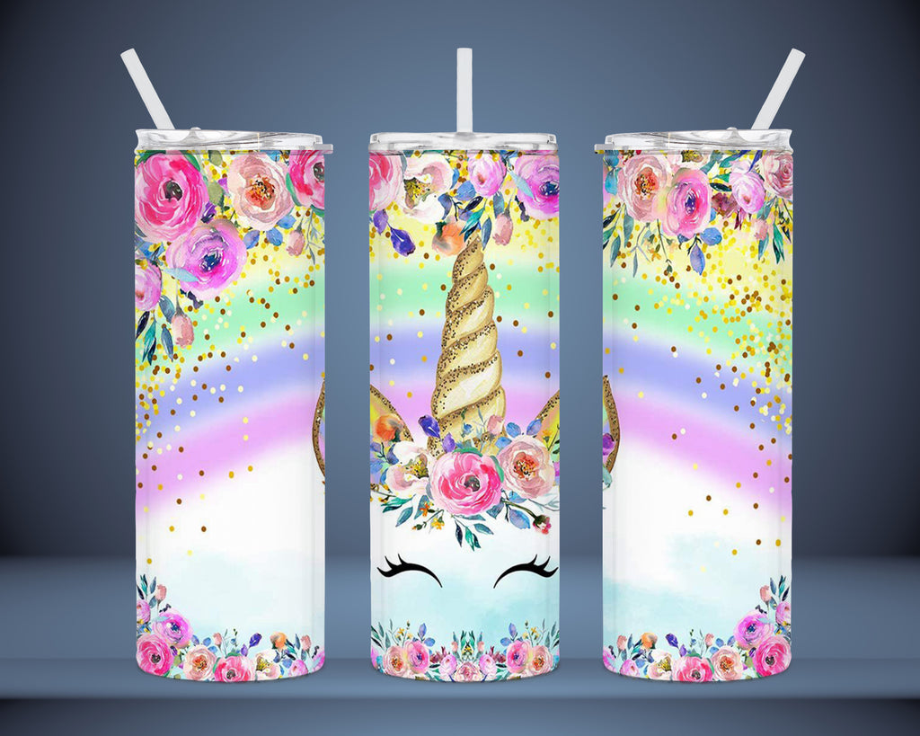 unicorn Personalized Stainless Steel 20oz. Tumbler with metal