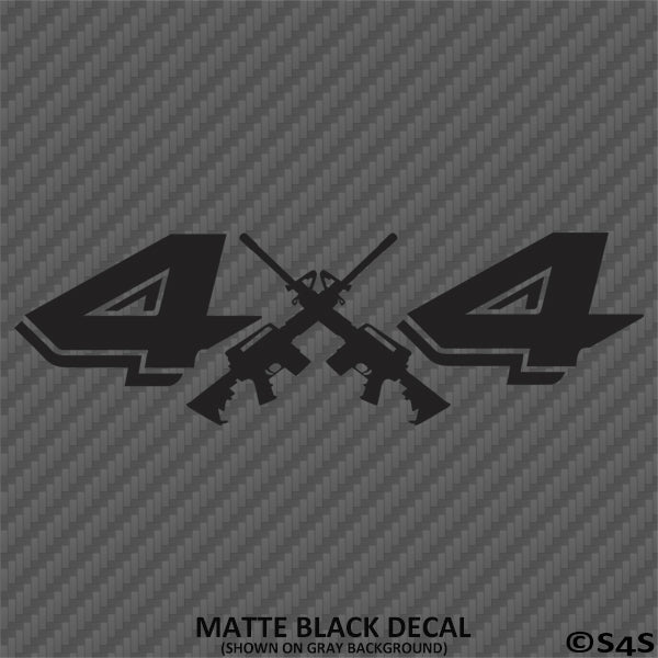 4x4 Crossed Rifles Vinyl Decal