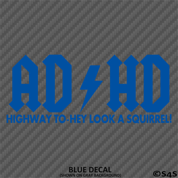 ADHD Funny Parody Vinyl Decal