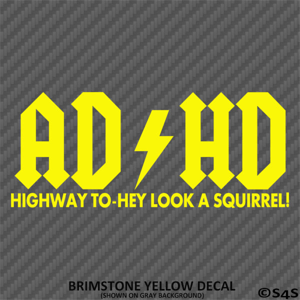 ADHD Funny Parody Vinyl Decal