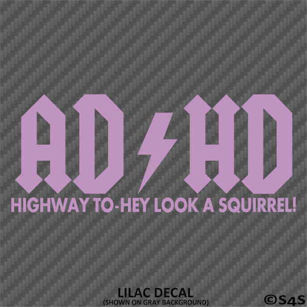 ADHD Funny Parody Vinyl Decal