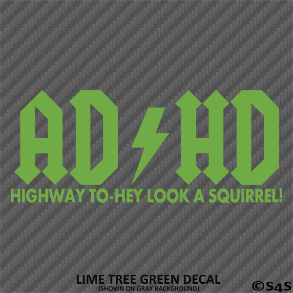 ADHD Funny Parody Vinyl Decal