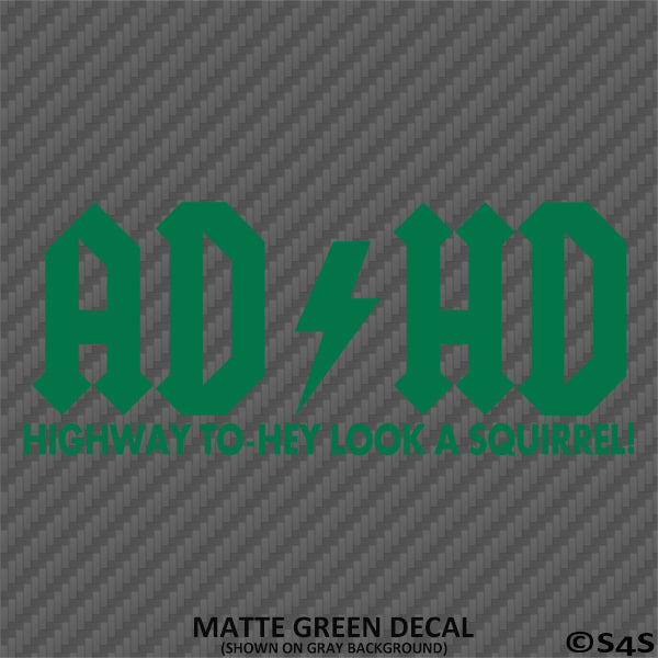 ADHD Funny Parody Vinyl Decal