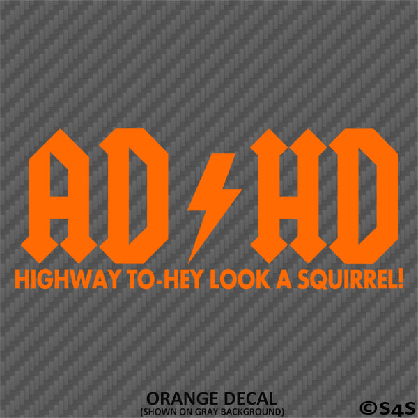 ADHD Funny Parody Vinyl Decal