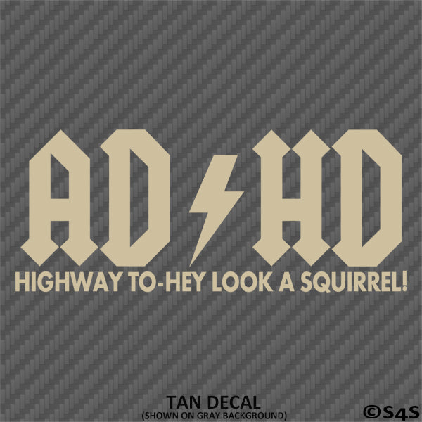 ADHD Funny Parody Vinyl Decal