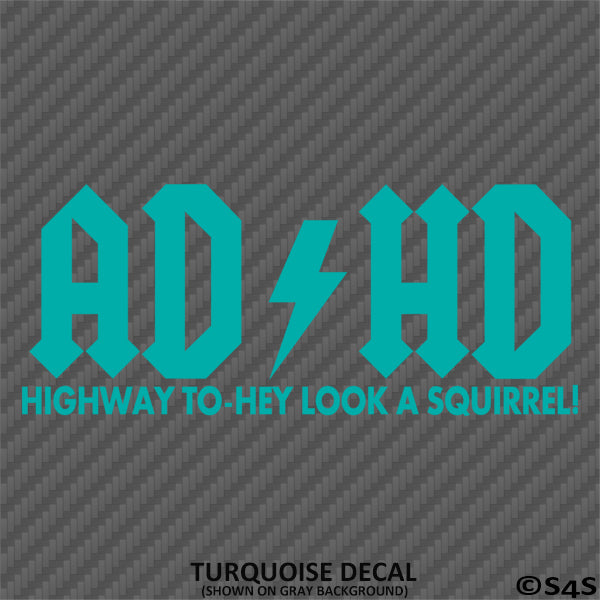 ADHD Funny Parody Vinyl Decal