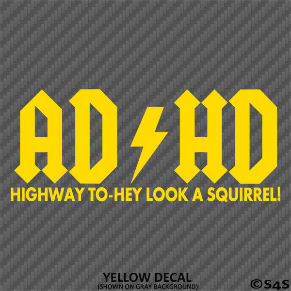 ADHD Funny Parody Vinyl Decal