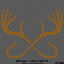 Double Fish Hook And Antlers Hunting/Fishing Vinyl Decal