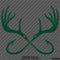 Double Fish Hook And Antlers Hunting/Fishing Vinyl Decal