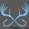 Double Fish Hook And Antlers Hunting/Fishing Vinyl Decal