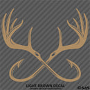 Double Fish Hook And Antlers Hunting/Fishing Vinyl Decal