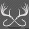 Double Fish Hook And Antlers Hunting/Fishing Vinyl Decal