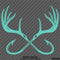 Double Fish Hook And Antlers Hunting/Fishing Vinyl Decal