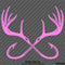 Double Fish Hook And Antlers Hunting/Fishing Vinyl Decal