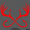 Double Fish Hook And Antlers Hunting/Fishing Vinyl Decal