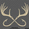 Double Fish Hook And Antlers Hunting/Fishing Vinyl Decal
