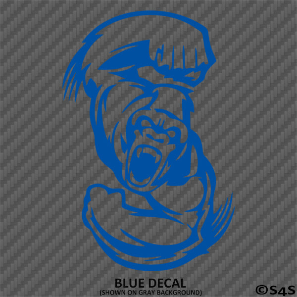 Angry Ape Swinging Fists Silhouette Vinyl Decal