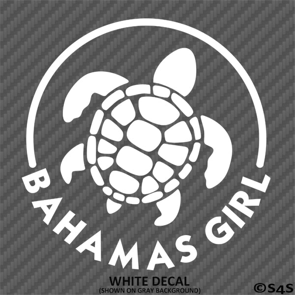 Bahamas Girl: Sea Turtle Vinyl Decal