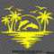 Sunset Tropical Island Beach Scene Dolphins And Seagulls Vinyl Decal