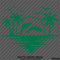 Sunset Tropical Island Beach Scene Dolphins And Seagulls Vinyl Decal