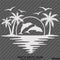 Sunset Tropical Island Beach Scene Dolphins And Seagulls Vinyl Decal