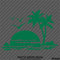 Sunset Palm Trees Tropical Island Beach Scene Vinyl Decal