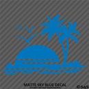 Sunset Palm Trees Tropical Island Beach Scene Vinyl Decal