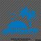 Sunset Palm Trees Tropical Island Beach Scene Vinyl Decal