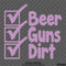 Beer, Guns, Dirt Checklist Vinyl Decal