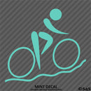 Cyclist Silhoutte Vinyl Decal