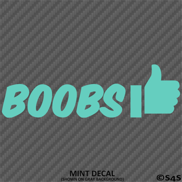 Boobs Thumbs Up Like Funny Vinyl Decal